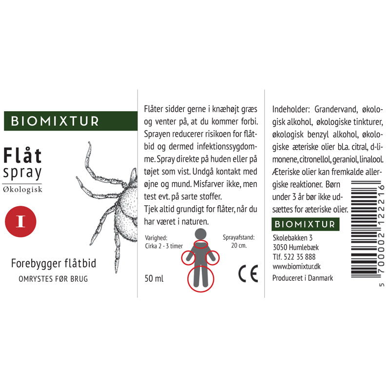 Biomixtur Flåtspray 50 ml - undgå flåtbid