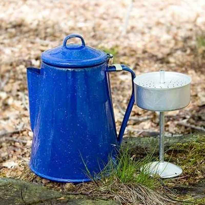 Emaljekande til bål og Cowboykaffe