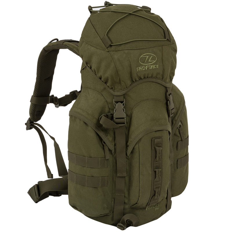 Highlander Outdoor Rygsæk - Forces 25 Liter Olive front
