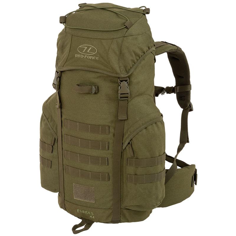 Highlander Outdoor vandrerygsæk - 44 liter - Olive højde side