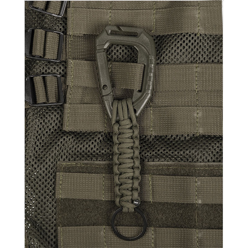 Mil-Tec nøglering - med karabin og paracord til molle - olive