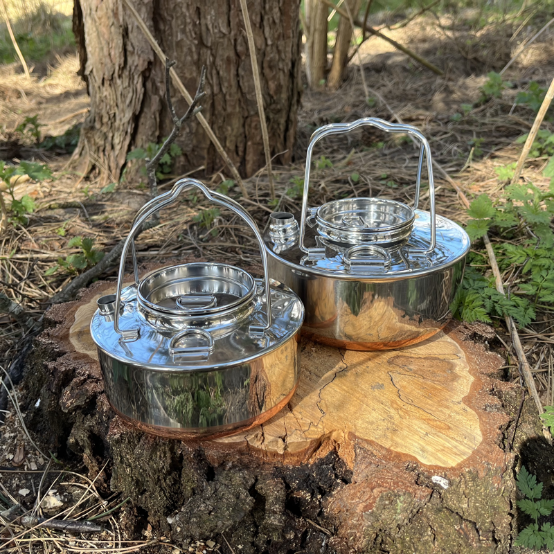 Bålkedel i rustfri stål - 0,9 liter og 1,5 liter - Cuma Gear Kettle