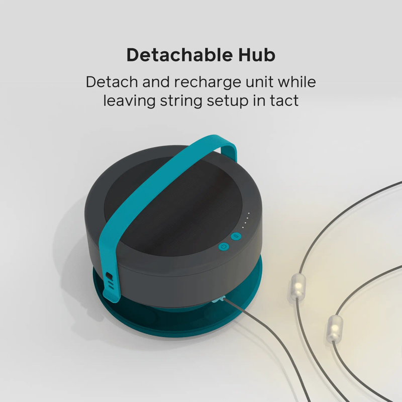 Solar String Lights 44' fra Biolite - Warm white. Lyskæde med solcelle og powerbank.