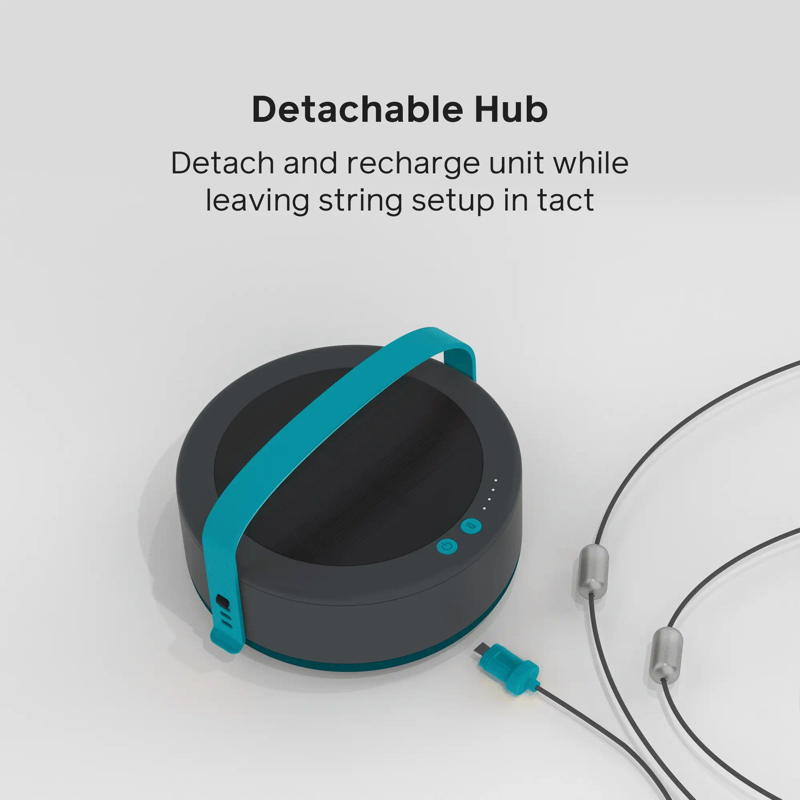 Solar String Lights 44' fra Biolite - Warm white. Lyskæde med solcelle og powerbank.