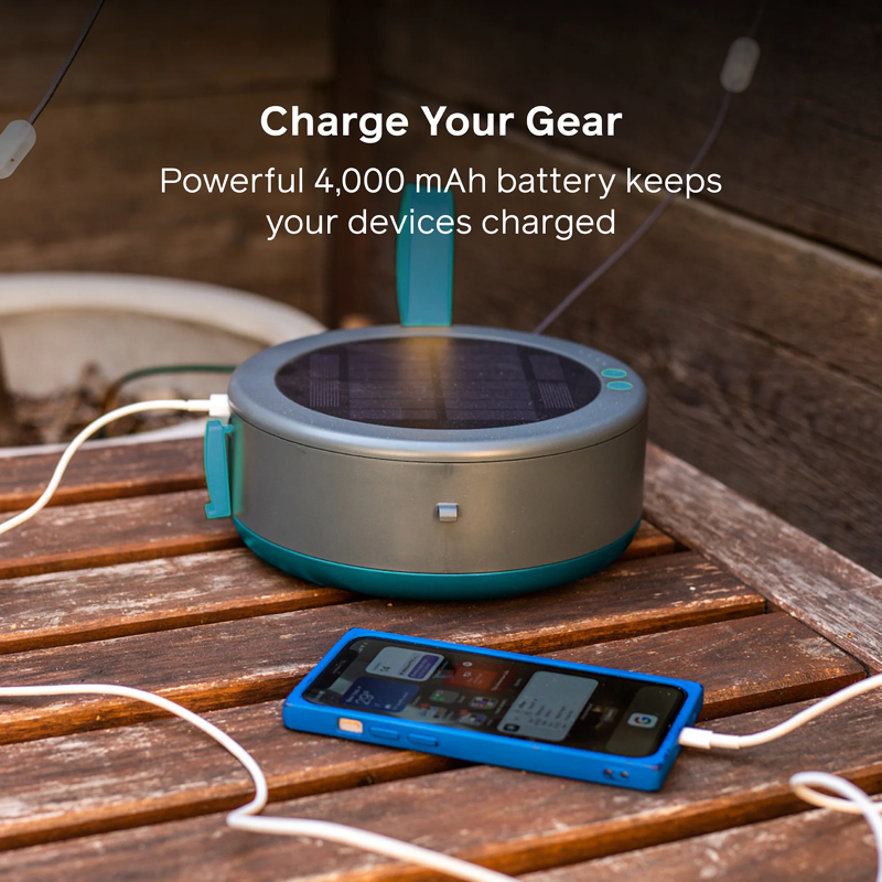 Solar String Lights 44' fra Biolite - Warm white. Lyskæde med solcelle og powerbank.