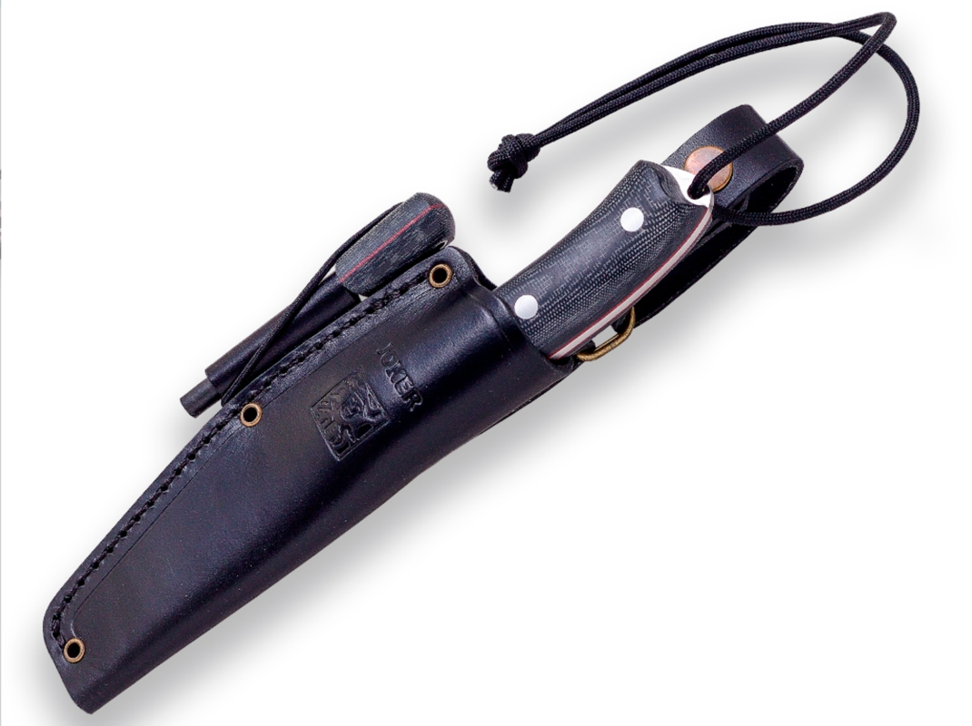 Bushcrafter Sort Micarta med Ildstål - Joker - Bushcraft Kniv