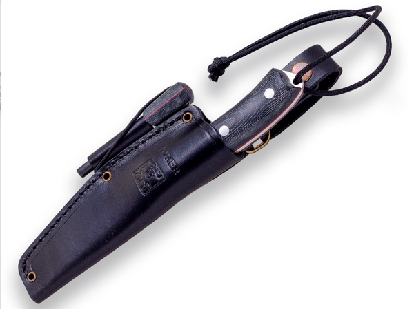 Bushcrafter Sort Micarta med Ildstål - Joker - Bushcraft Kniv
