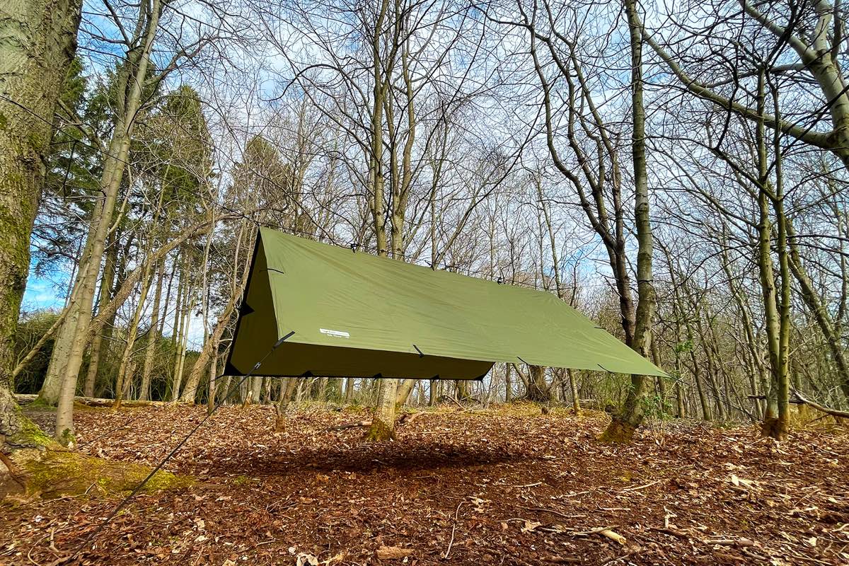 DD Hammocks Recycled Tarp 3. Tarp på 3 x 2,9 m I genanvendt og bæredygtigt materiale. 