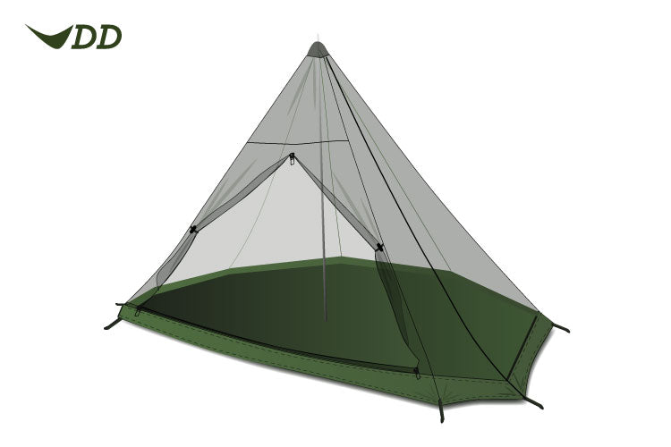DD Hammocks SuperLight Tipi Mesh indertelt