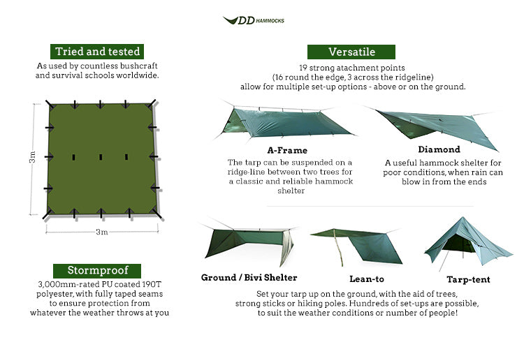 DD Hammocks Tarp 3 x 3 meter