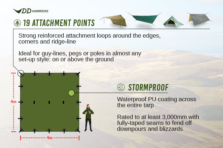DD Hammocks Tarp 4 x 4 meter
