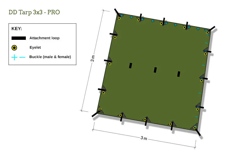 Tarp 3 x 3 m PRO - DD Hammocks