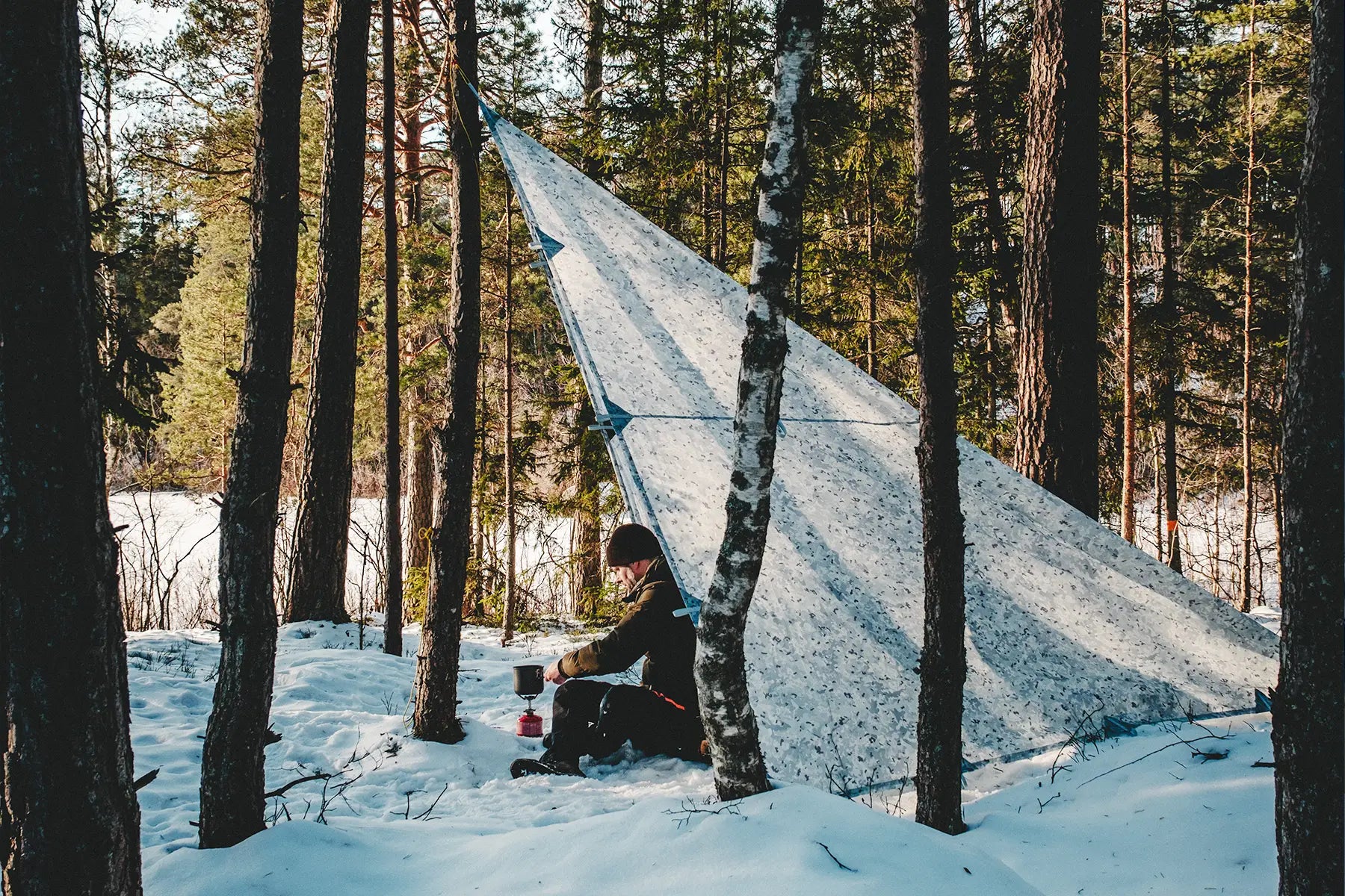 Tarp 3 x 3 meter - Winter MultiCam - DD Hammocks