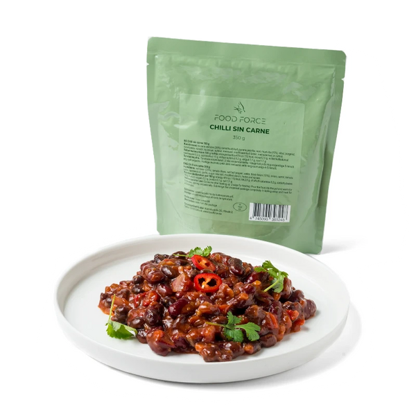 Food Force Chili sin Carne færdigret uden kød. 