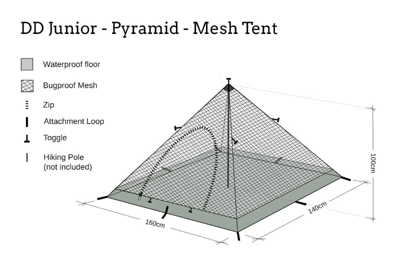 DD Hammocks Junior Pyramide mesh telt til børn