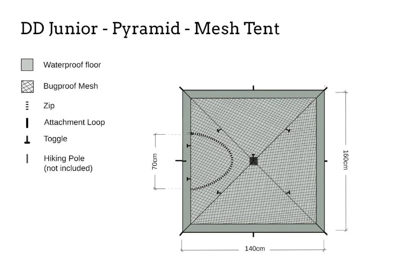 DD Hammocks Junior Pyramide mesh telt til børn
