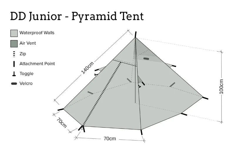 Pyramide telt til børn DD Junior Pyramide telt SuperLight