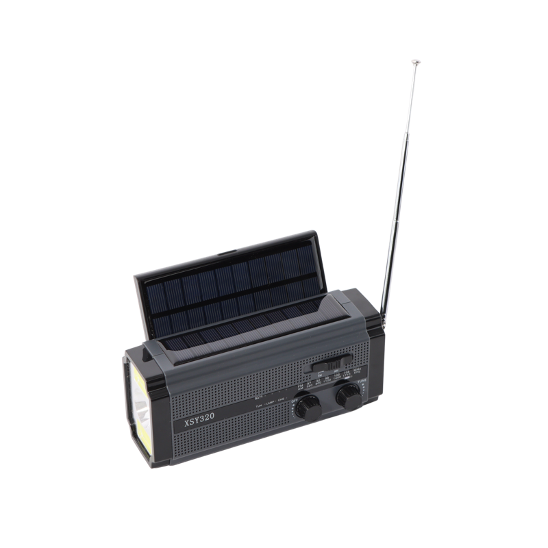 Nødradio - Med powerbank (5.000 mAh), solcelle, håndsving, AM/FM, lygte og SOS