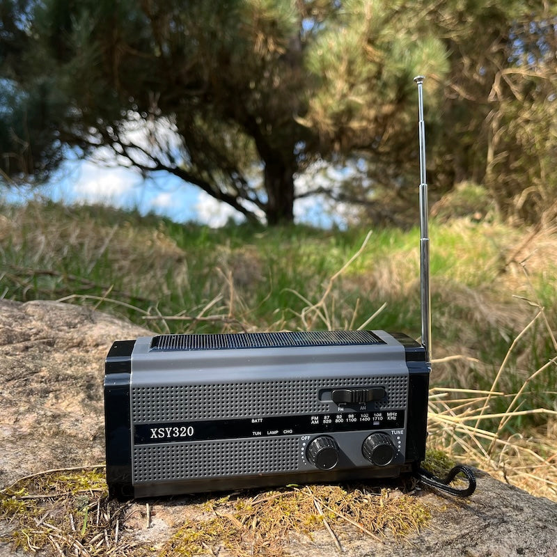 nødradio med solcelle og powerbank 5000 mAh
