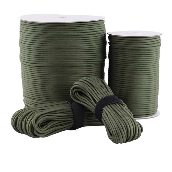 Paracord 550 / Type III - Olive - Flere længder. Faldskærmsline.