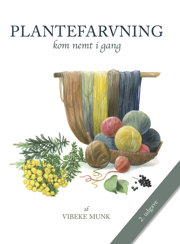 Bog om plantefarvning - Plantefarvning kom nemt i gang af Vibeke Munk - 2. udgave. Koustrup.