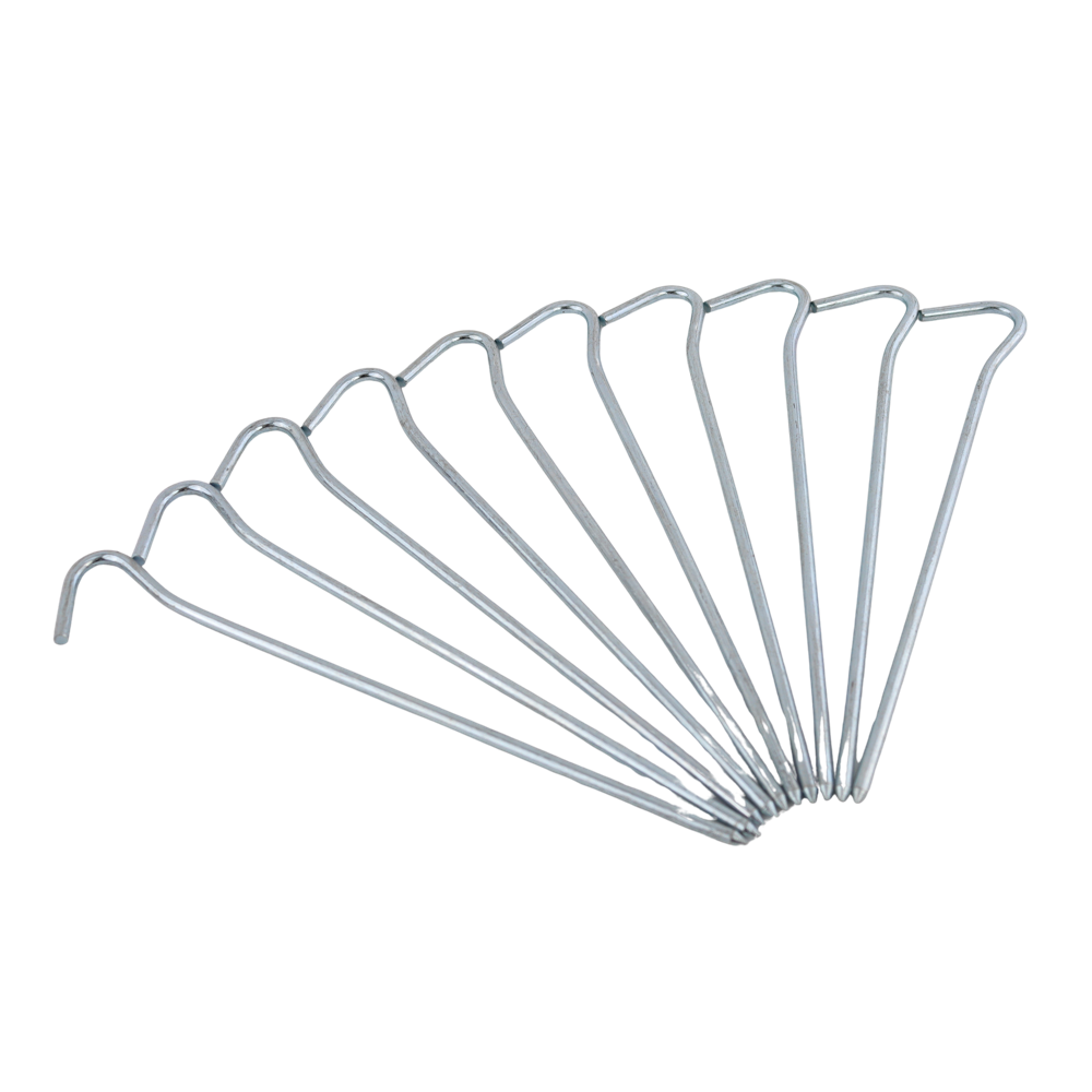 Pløkker til telt og tarp - 180 mm - galvaniseret stål - 10 stk