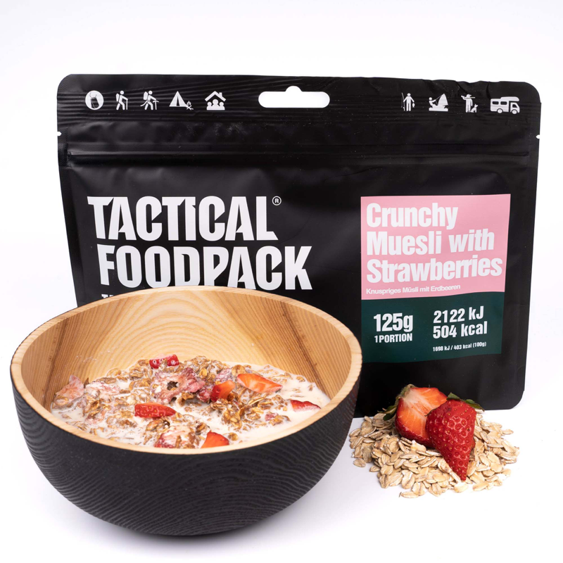 Sprød müsli med jordbær - frysetørret mad - Tactical Foodpack