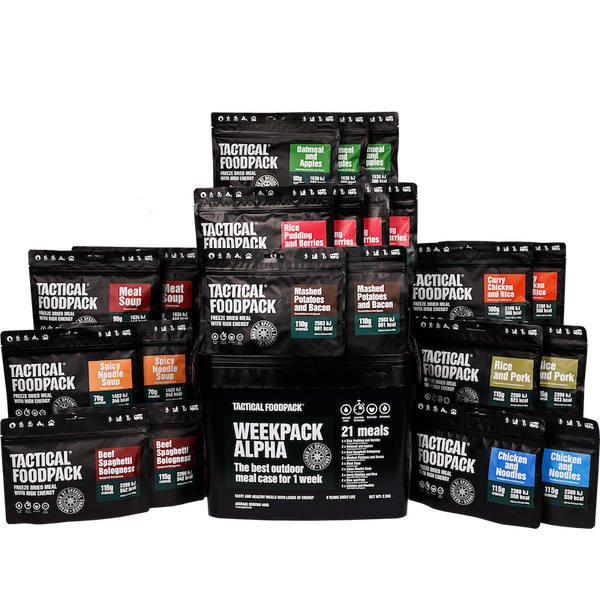Weekpack Alpha 21 måltider - frysetørret mad - Tactical Foodpack