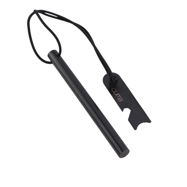 Tændstål - 153 mm - med elastik snor - Sort - Cuma Gear