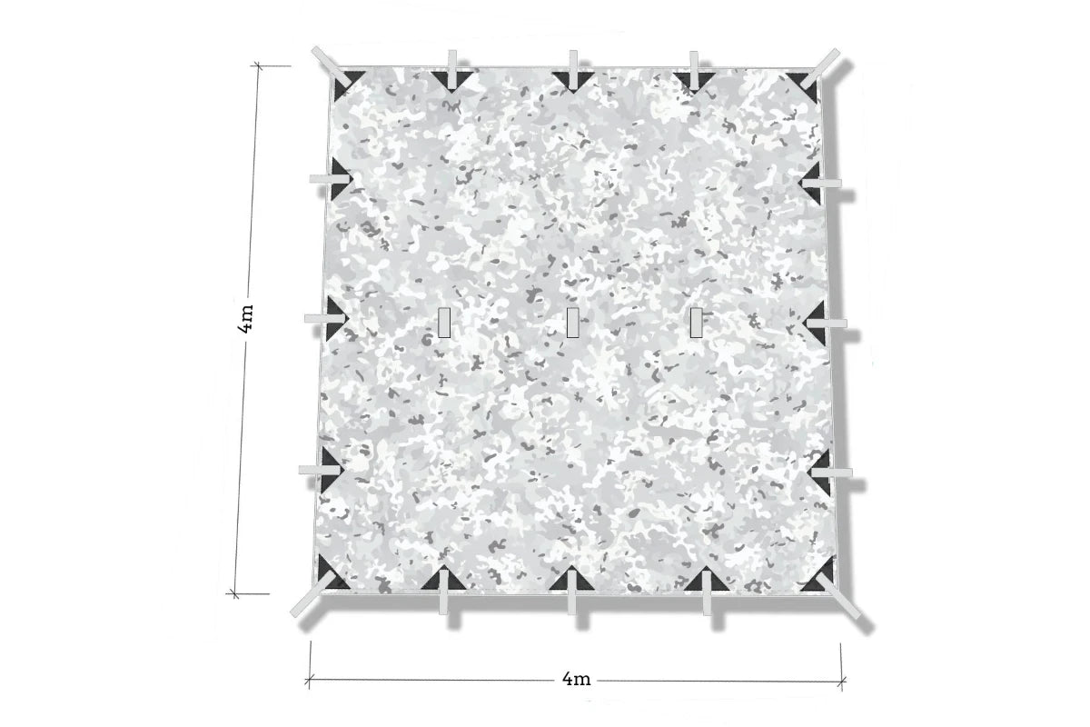 Tarp 4 x 4 meter - Winter MultiCam - DD Hammocks
