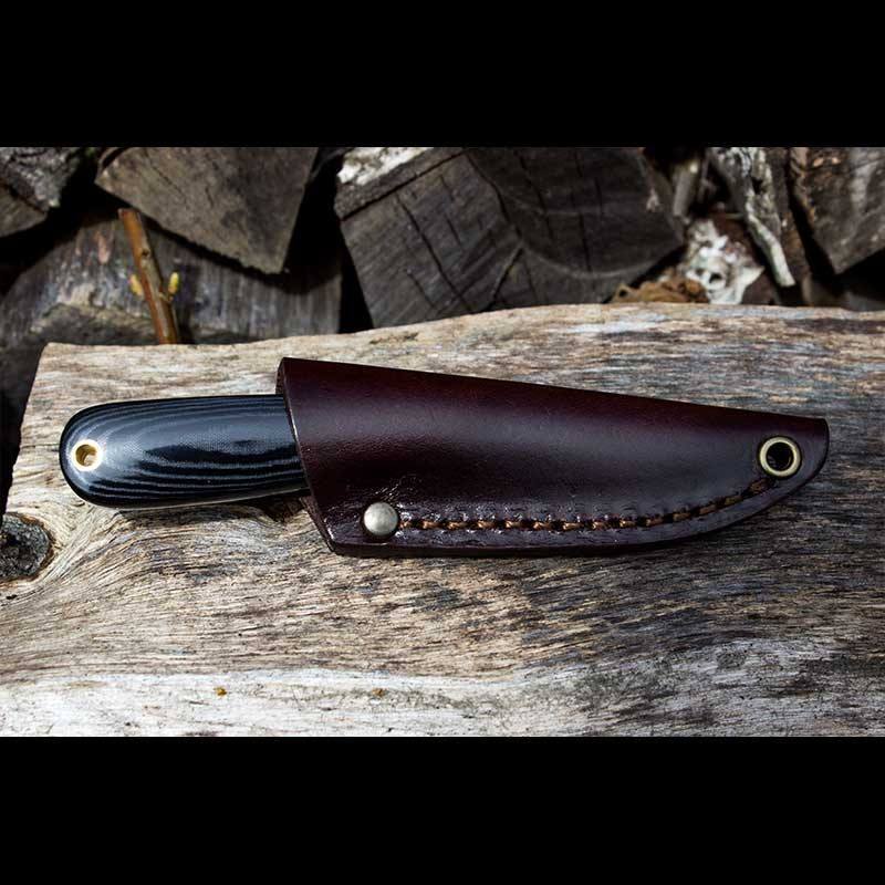Necker 70 sort micarta og læderskede - Brisa