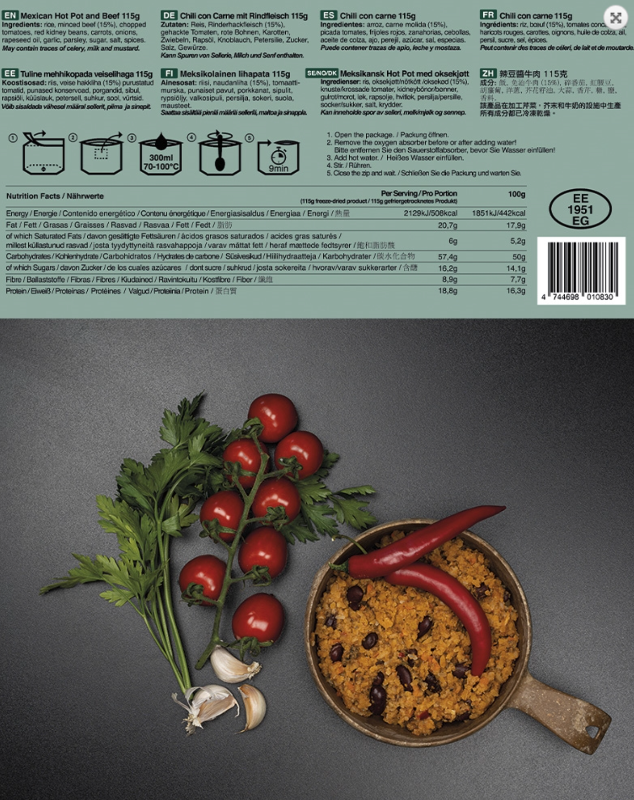 Mexican Hot Pot (Chilli con carne) - frysetørret mad