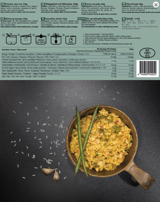 Frysetørret Mad Turmad Kylling med Ris Tactical Foodpack Chicken and Rice