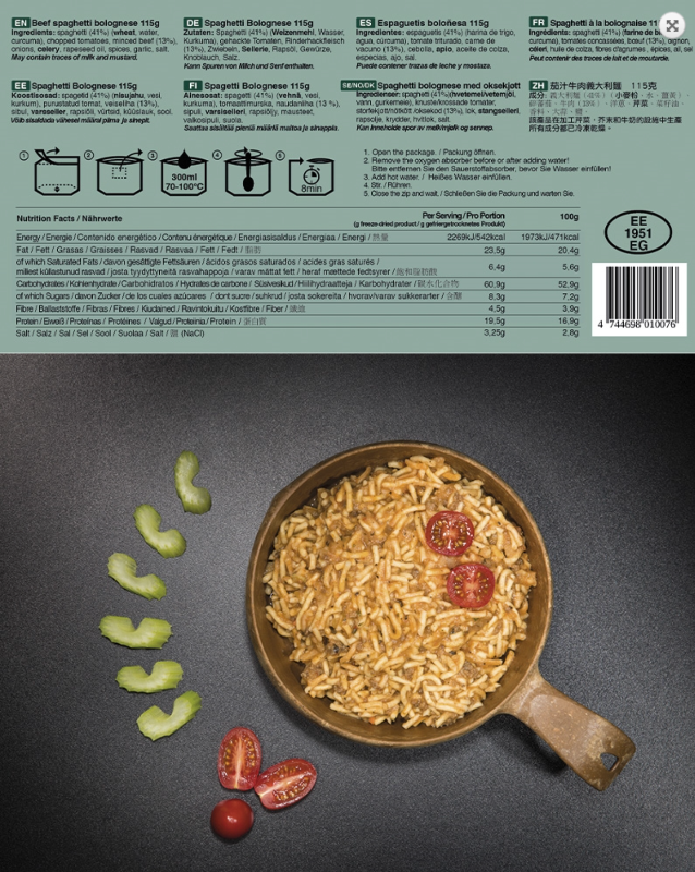 Spaghetti Bolognese - frysetørret mad