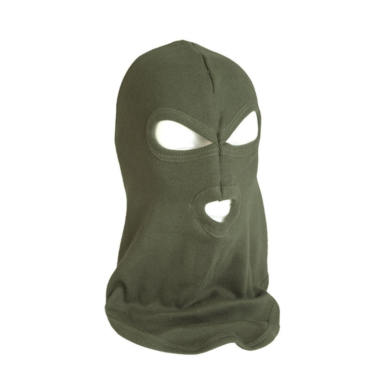 Mil-Tec 3 Huls Balaclava i Bomuld - Olive