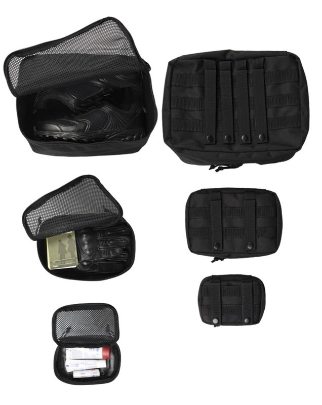 Molle net taske set 3 dele sort - Mil-Tec