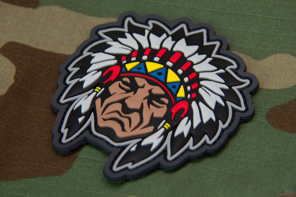 NATIVE AMERICAN WARRIOR HEAD 1 MORALE PATCH