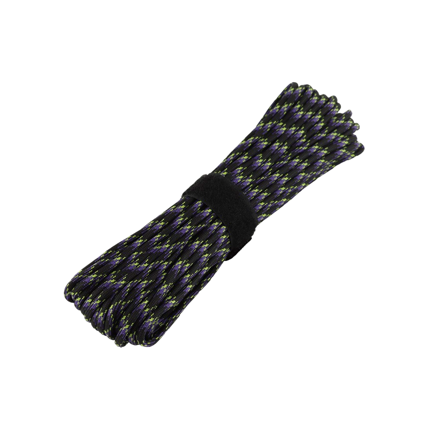 Paracord 550 / Type III - Multi color Lilla, Sort, Grøn - Flere længder