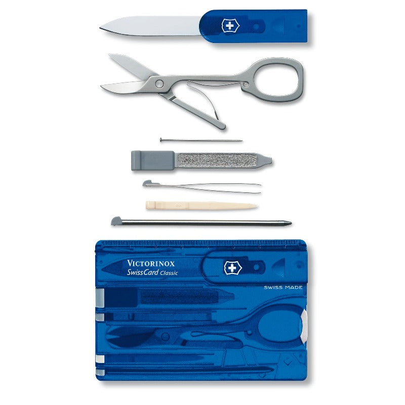 SwissCard Classic - Victorinox blå med udstyr
