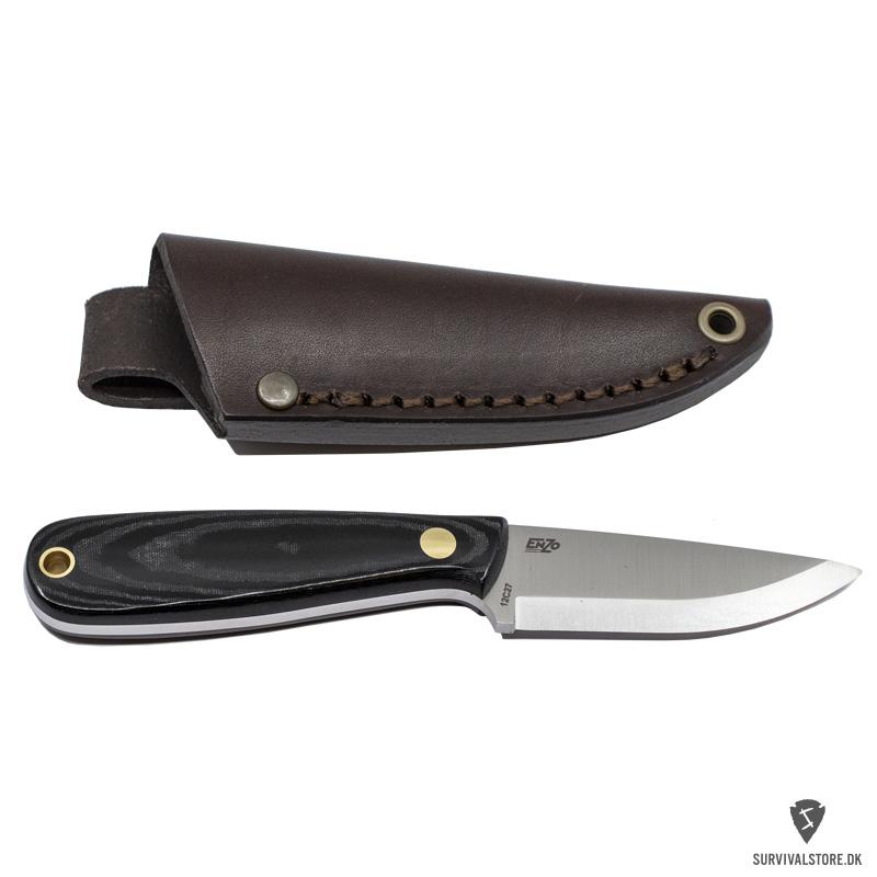 Necker 70 sort micarta og læderskede - Brisa