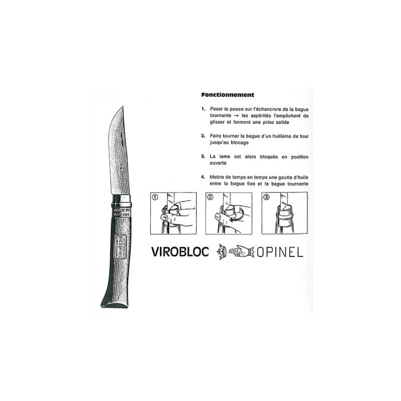 Opinel kniv låsefunktion